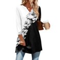 thumbnail image 2 of 3/4 Length Sleeve Womens Tops V Neck T Shirts Summer Clothes Basic Blouses Dressy Casual 2026 Spring Outfits, 2 of 7