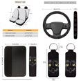 thumbnail image 5 of Yuyamidu 13 PCS Car Seat Covers Full Set Car Steering Wheel Accessories Car Seat Belt Cover Auto Rear View Mirror Cover Trash Bin Car Coasters Keychain Black Cat Chapstick Holder, 5 of 7