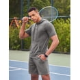 thumbnail image 2 of COOFANDY Men's Tracksuit 2 Piece Hooded Athletic Sweatsuit Short Sleeve Casual Sports Hoodie Shorts Set, 2 of 6