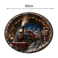 thumbnail image 3 of Sahpxhe Christmas Round Area Rug, 3D Optical Illusion Steam Train Tunnel Pattern Door Mat for Home Porch Indoor Holiday Decor, 3 of 5