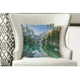 thumbnail image 4 of Ambesonne Nature Throw Pillow Cover 2 Pack, Fall View Lake Mountain, 24", Green Grey, 4 of 6