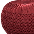thumbnail image 4 of Pouf Rond Transitionnel Grafton en Tissu Velours Bordeaux, 4 of 8