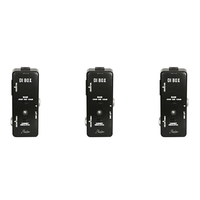 3X DI BOX LEF-331 Micro-DI avec Cab Sim et Pédale d'Effet Guitare True Bypass