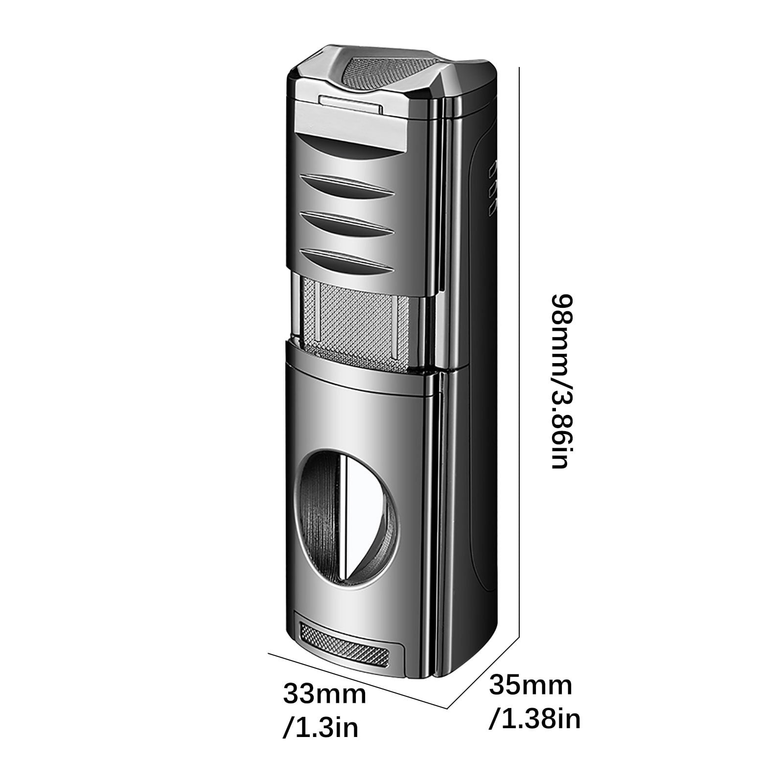 Torch Lighter Triple Flame Rechargeable Lighter, Portable Windproof Torch Igniter USB Charging Multifunction Lighter, for Cigar BBQ Camping Outdoor Lighting Use