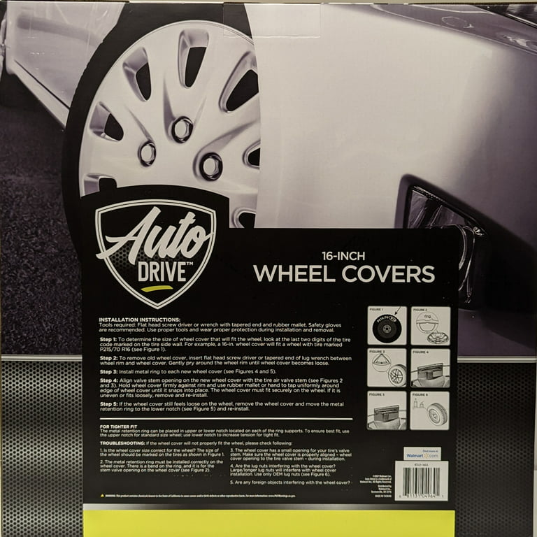 16-in Wheel Cover, Silver Alloy Finish, Auto Drive Brand, ABS