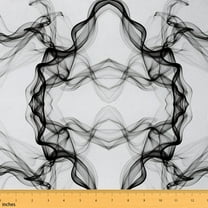 Feelyou Marble Minimalst Fabric by the Yard 1 Yard, Modern Abstract Room Decor Fabric by the Yard, White Black Marbling Fabric for Sewing, Super Cozy Room Decor