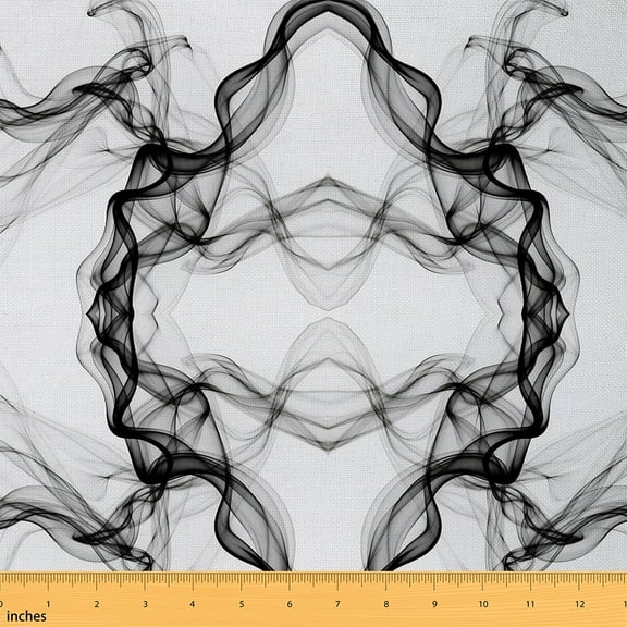 Feelyou Marble Minimalst Fabric by the Yard 1 Yard, Modern Abstract Room Decor Fabric by the Yard, White Black Marbling Fabric for Sewing, Super Cozy Room Decor