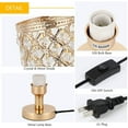 thumbnail image 3 of Crystal Vintage Gold Table Lamp with Clear Crystal Beads and Metal Base, 3 of 7