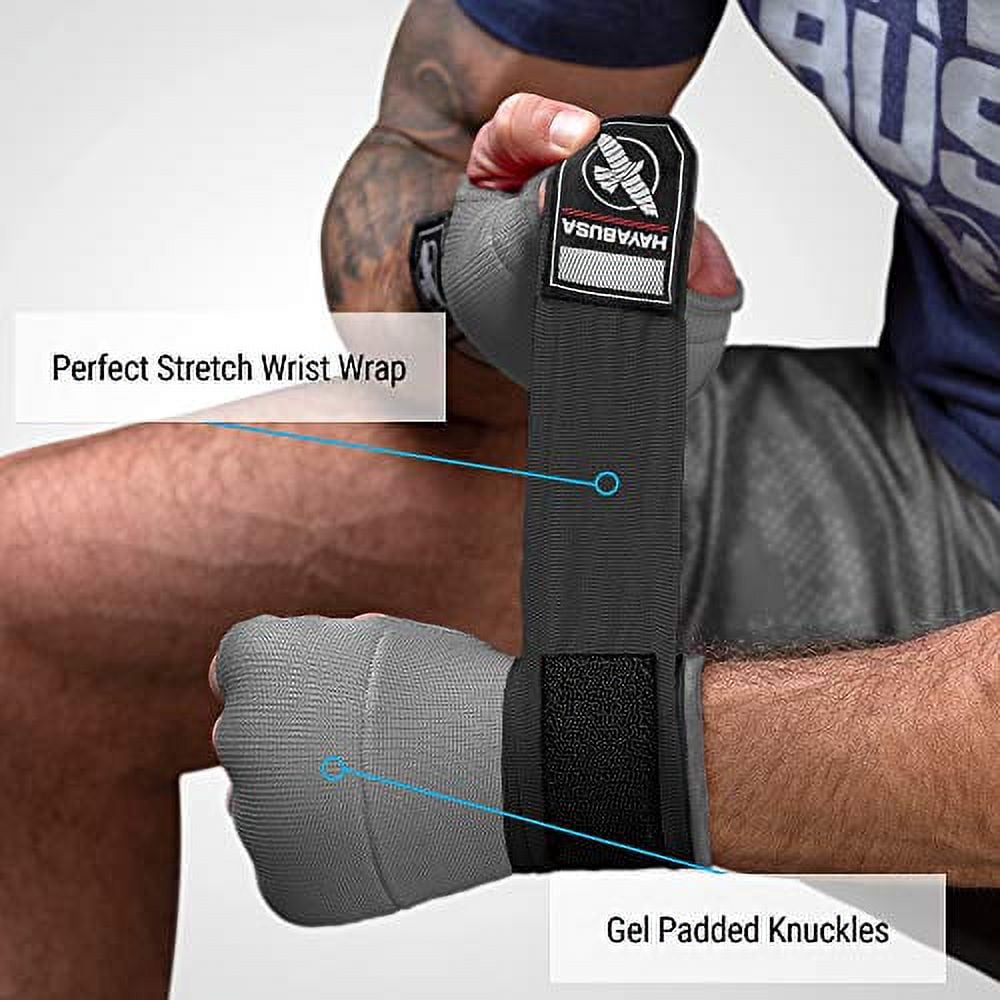 Hayabusa Quick Gel Boxing Hand Wrap Gloves - Grey, Large