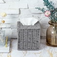 thumbnail image 5 of MyGift Decorative Gray Paper Rope Woven Square Tissue Box Holder, 5 of 7