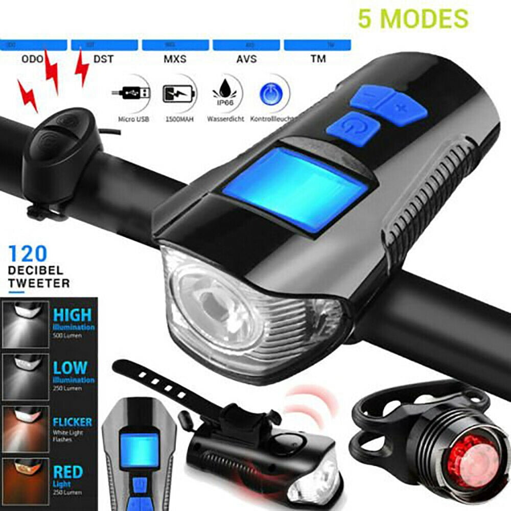 Details about  / USB Rechargeable Super Bicycle Headlight Bike Head Light Front Rear Lamp Cycling