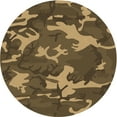 thumbnail image 1 of Ahgly Company Tapis Rond Lavable en Machine Intérieur Transitionnel Brun Cannelle, 6 Pieds Rond, 1 of 7