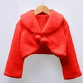 thumbnail image 5 of NAISIBABY Girls Fleece Cardigan Coat, Long Sleeve Open Front Fuzzy Lace Up Kids Dress Cropped Shawl Red 10T, 5 of 8