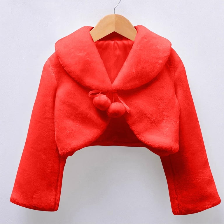 winter shrugs for dresses HKEJIAOI Girls Long Sleeved Shawl Solid Color Warm Dress Shawl Bolero Shrugs White Winter Shawl Wrap Kids Dress Cover Up