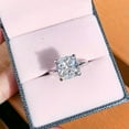 thumbnail image 3 of K-KED Solitaire Cushion Cut Engagement Ring Women Sterling Silver 3.5CT Cubic Zirconia, 3 of 9