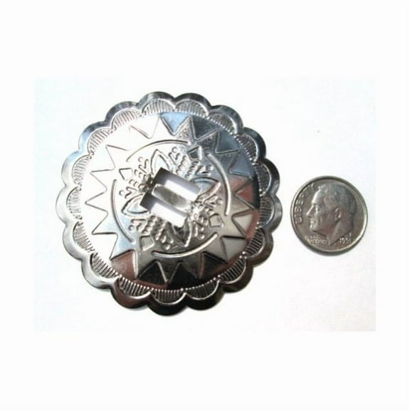 Conchos 2" Round Classic Western Sun Design; Silver, 12 Pieces #50778