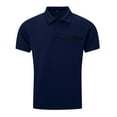 thumbnail image 5 of Huresd Mens Polo Shirts Short Sleeve Regular Fit Fashion Designed Shirt Navy XL, 5 of 7