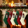 thumbnail image 4 of 6-Pack Christmas Stockings with Wooden Tags, Personalized Family Set for Fireplace, 4 of 9