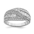 thumbnail image 4 of 925 Sterling Silver Rhodium-plated Cubic Zirconia Ring Size 6, 4 of 7
