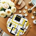 thumbnail image 2 of Yellow Black Geometric Round Placemats Set of 8 for Dinning Tables,Heat-proof Braided Table Mats 15 Inch,Modern Simple Abstract Art Washable Place Mat for Kitchen Restaurant Party Decor Table Setting, 2 of 9