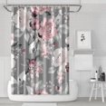 thumbnail image 1 of Ensemble de Rideau de Douche avec Doublure à Boutons-Pression, Fleurs Roses Nature Moderne (5) Rideaux de Douche Doublure de Douche Réutilisable, Rideau de Bain en Polyester Décoratif, 72x72 Pouces, 1 of 4