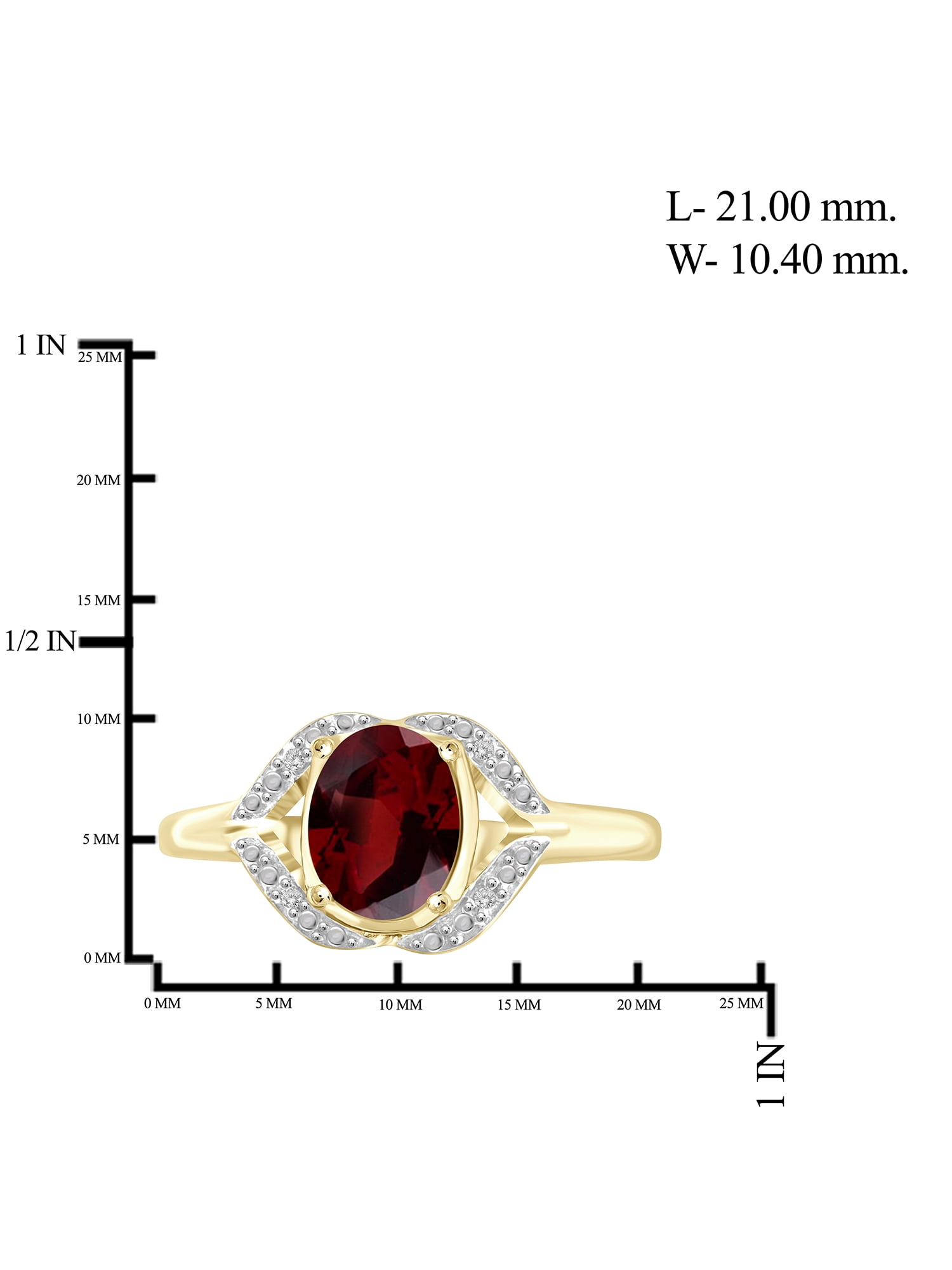 JewelersClub Garnet Ring Birthstone Jewelry – 1.50 Carat Garnet 14K Gold Plated Silver Ring Jewelry with White Diamond Accent – Gemstone Rings with Hypoallergenic 14K Gold Plated Silver Band