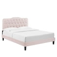 thumbnail image 1 of Modway Lit Plateforme Grand Format en Velours de Performance Ambre, Rose, 1 of 11