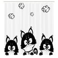 thumbnail image 3 of Ambesonne Black White Shower Curtain, 3 Kittens, 69"Wx84"L, Black and White, 3 of 5
