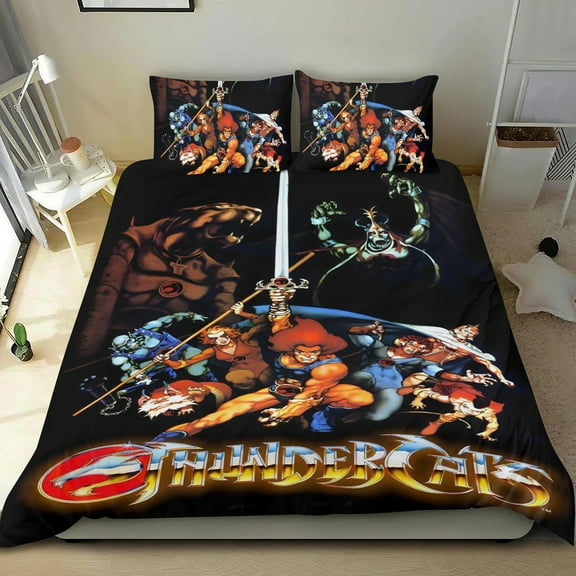 Thundercats-themed Bed Sheet Set Three Piece Set Comfortable And Skin Friendly Unique Design Home Decor Gifts For Family Friends fans54''x79''（135cm*200cm）