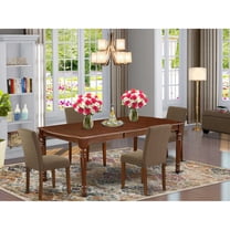 East West Furniture Dining Room Set Mahogany, DOAB5-MAH-18