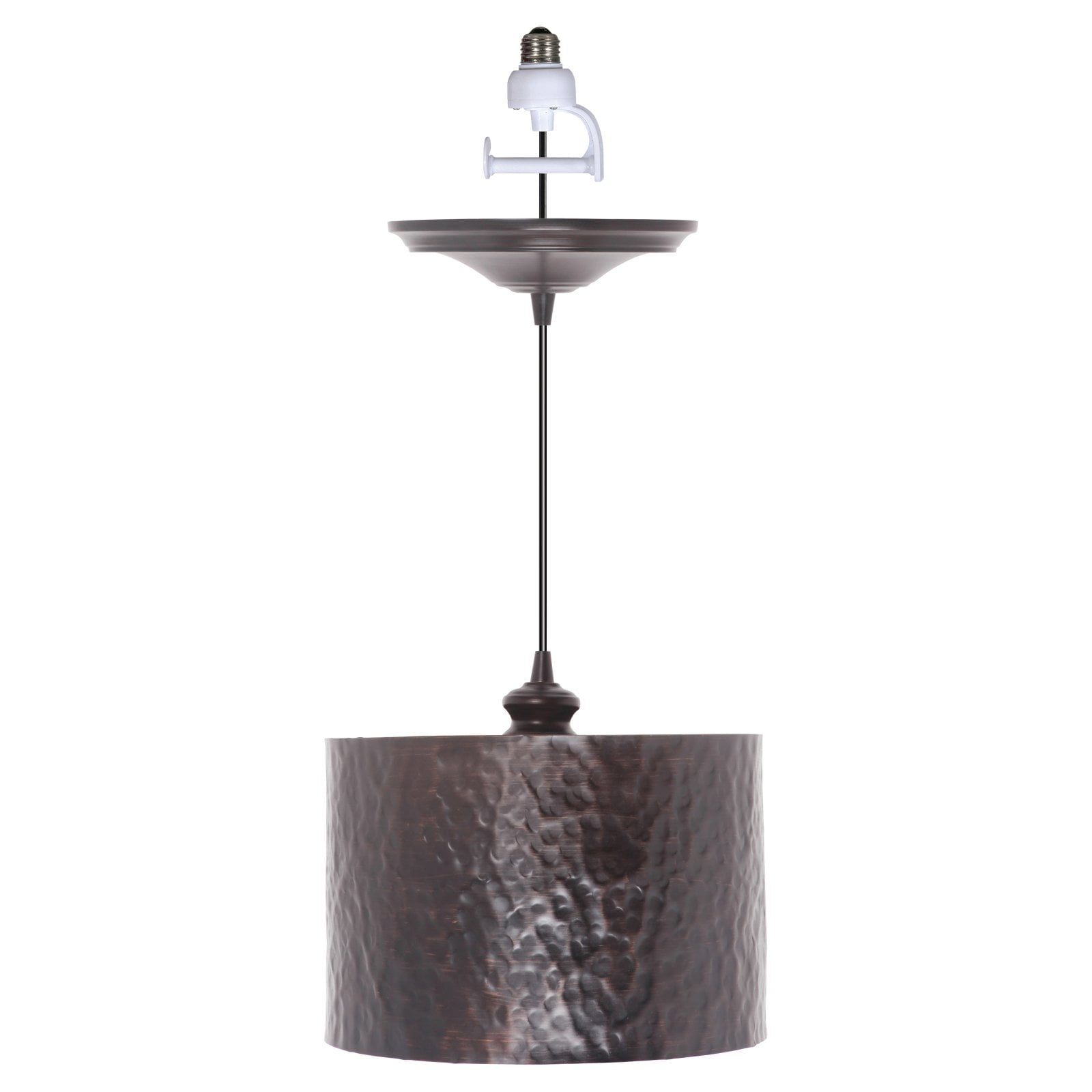 Worth Home Products Instant Screw In Pendant Light with Hammered Drum