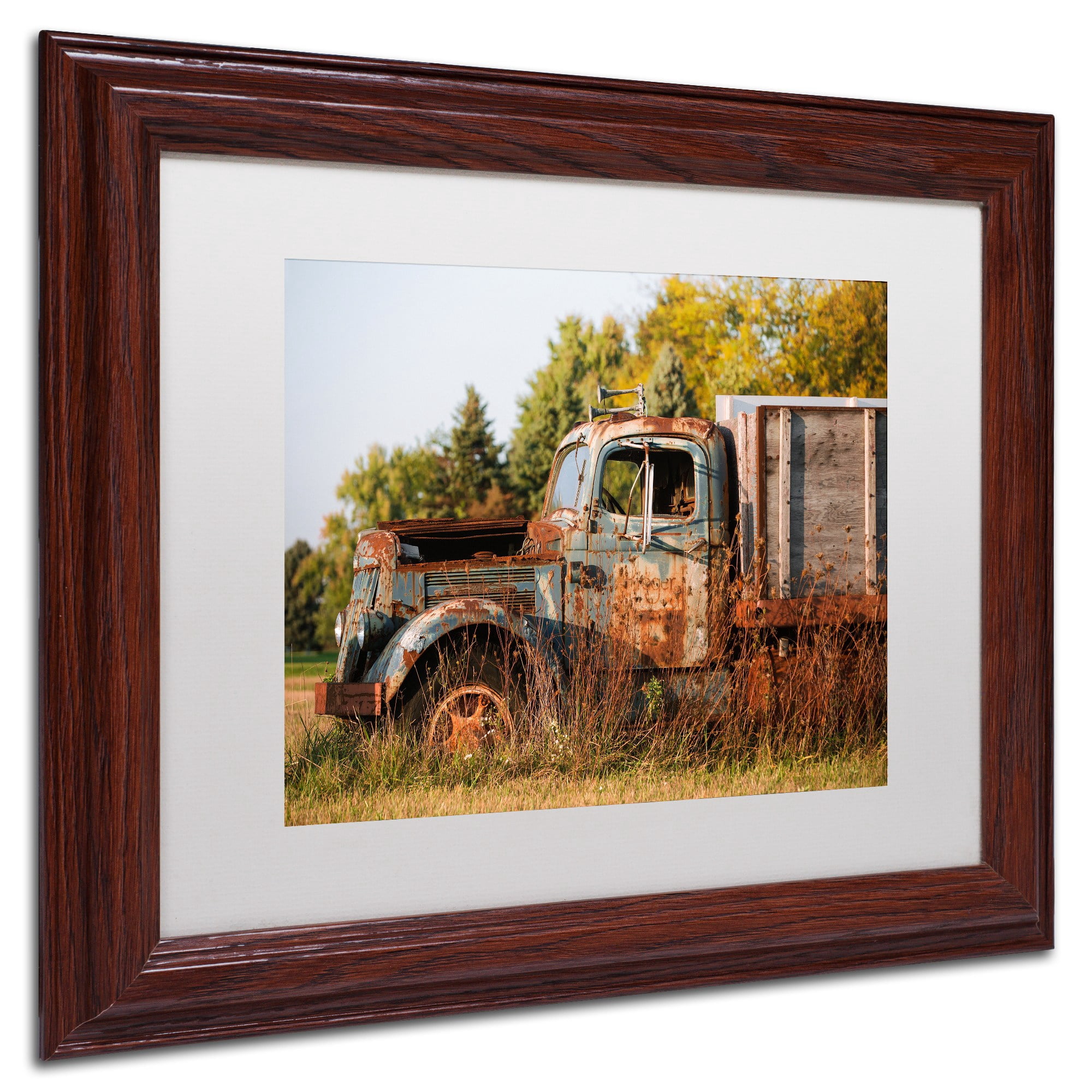 Trademark Fine Art "Findlay Truck" Canvas Art by Jason Shaffer, White Matte, Wood Frame