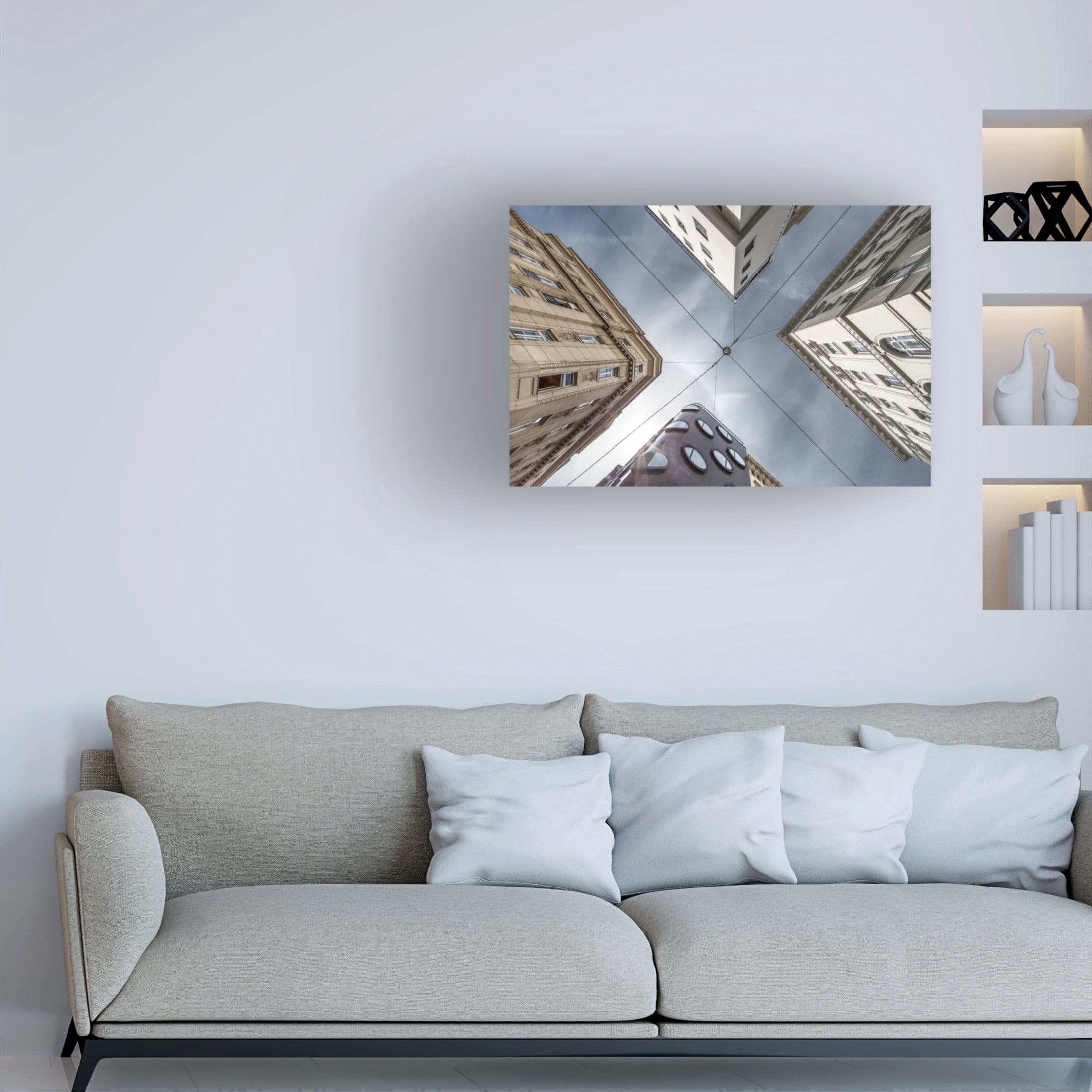 Canvas Wall Art - Lorenza Cancian 'Where Streets Meet The Sky' Wall Art for Living Room, Bedroom, or Office D?cor by Trademark Fine Art - 19 x 12 Inches