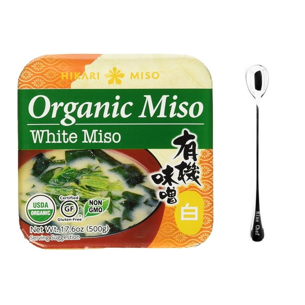 NineChef Bundle Hikari Organic Miso Paste White 17.6 oz + 1 NineChef Spoon