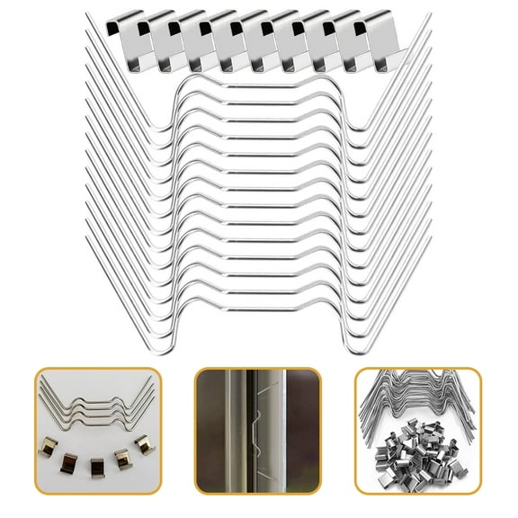 OFFIGAM Stainless Steel Wire Glass Clamps for Pool and Greenhouse Accessories, 50 Sets Hardware