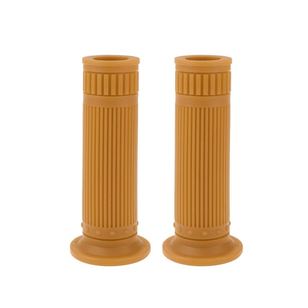 Empuñaduras de manillar universales de 7/8" 22mm y 15/16" 24mm de Unique Bargains, cubiertas antideslizantes de TPU para motocicleta, scooter, bicicleta, ATV, marrón y amarillo, 1 par