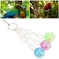 thumbnail image 3 of Bird Ball Toys Hanging Plastic Clear Foraging Perforated Ball With Hooks Noisy Rattle For  Parrotlet Cockatiel Parakeet Budgie, 3 of 8