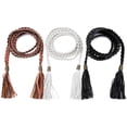 thumbnail image 6 of Kukuzhu Women Tassel Braided Waist Belt Skinny Woven Belt for Dress, 6 of 7