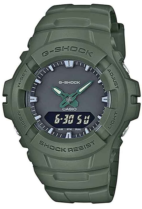 G-Shock All Matte Monotone Army Green Military Colors Designer Mens Watch G-100CU-3A - Walmart.com