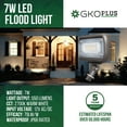 thumbnail image 3 of GKOplus 7W Outdoor LED Low Voltage Landscape Lighting Flood Light, 2700K, 550Lumen, 12VAC, 1/2" Adjustable Knuckle Mount, 3 of 4