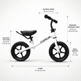 thumbnail image 2 of FUPOJH 12" Kids Balance Bike, Adjustable, EVA Silent Tires, Toddlers Ages 2-5,White, 2 of 10