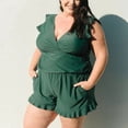 thumbnail image 5 of Traje de baño de una pieza sin almohadilla para el pecho sin forro sin almohadilla para el pecho sin forro traje de baño de color sólido de talla grande traje de baño para playa, 5 of 5