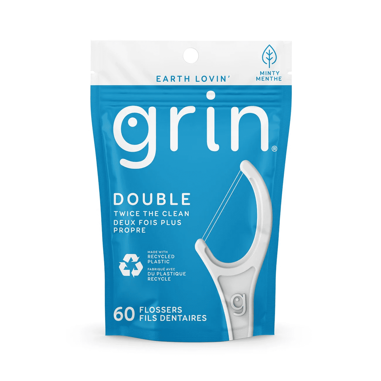Grin Double Flosspyx - 75 ct - Dental Floss Picks, Flossers, Two