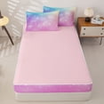 thumbnail image 4 of jejeloiu Rainbow Star Pattern Zipper Twin Comforter Sets with Fitted Sheet and 2 Pillowcases Kids,Abstract Galaxy Zipper Bedding Set For Girls,Reversible,4-Piece, 4 of 7