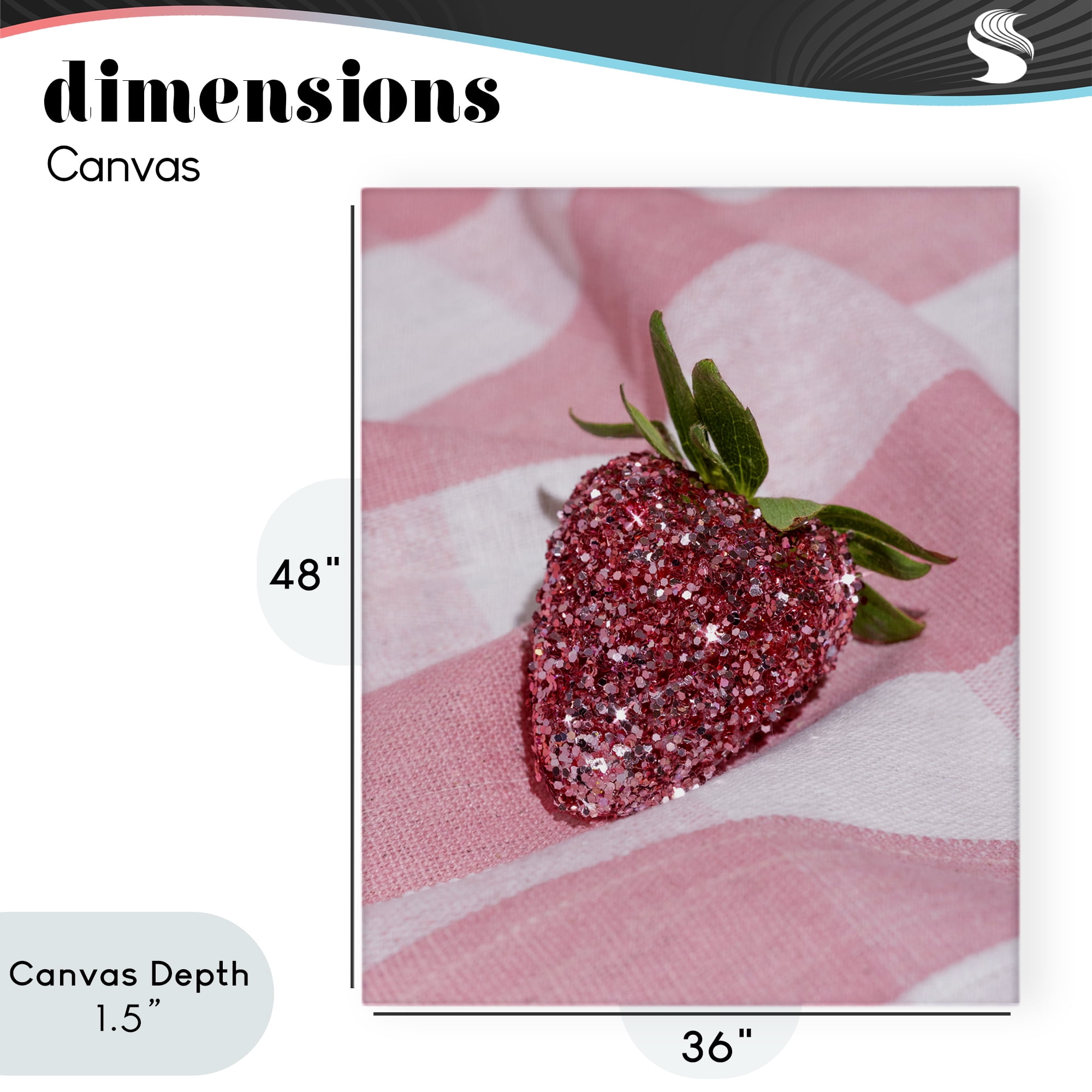 Stupell Industries Glimmer Strawberry on Pink Canvas Wall Art, design by LISH Creative
