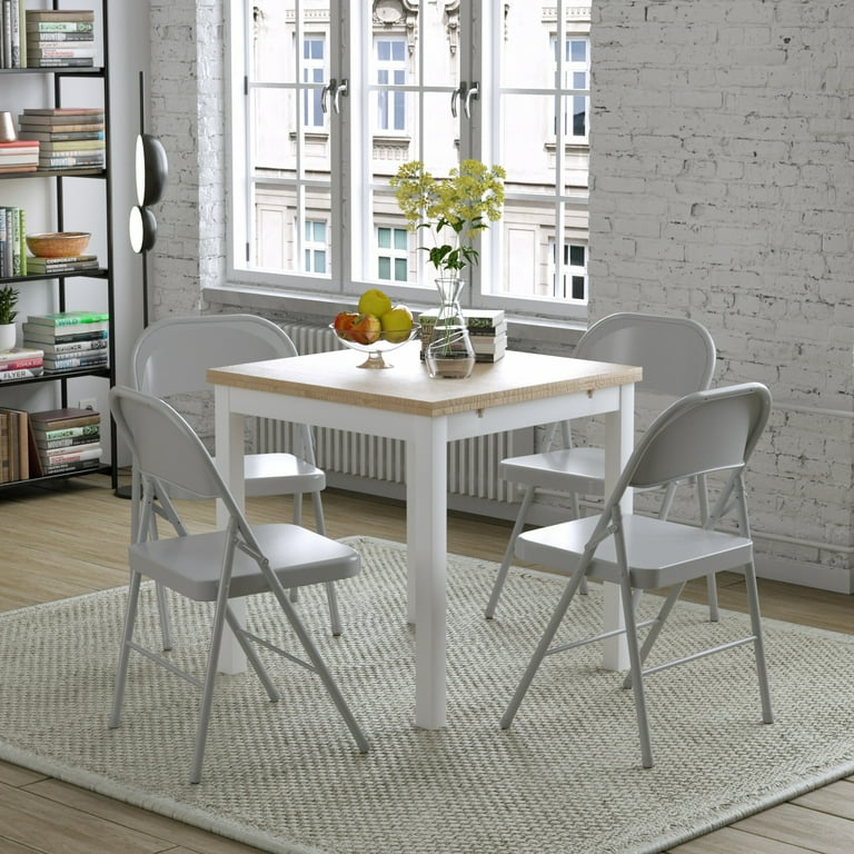 Mainstays All Steel Metal Folding Chair Indoor Teens and Adult Gray Walmart