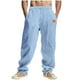 thumbnail image 2 of Pantalones largos para hombre, color liso, informales, lisos, a la moda, para exteriores, rectos, para playa, de poliéster, 2 of 9