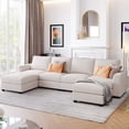 thumbnail image 6 of Holaki 6 Seat Sectional Sofa U-shaped Fabric Sofa with Removable Ottomans, Beige, 6 of 10