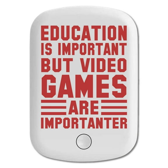 DistinctInk Magnetic Battery Pack, 10000 mAh Wireless Portable Charger with USB-C Cable, Compatible with MagSafe iPhone 14 / 13 / 12 Series - Education is Important Video Games Importanter