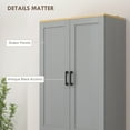 thumbnail image 6 of HOMCOM 67" Freestanding Kitchen Pantry, 4-Door Storage Cabinet Organizer with Adjustable Shelves and Doors, Distressed Gray, 6 of 9